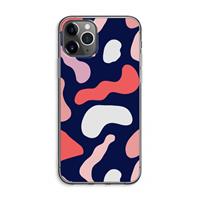 CaseCompany Memphis Shapes Pink: iPhone 11 Pro Max Transparant Hoesje