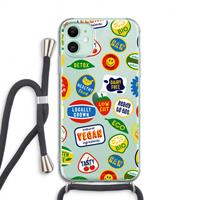 CaseCompany Fruitsticker: iPhone 11 Transparant Hoesje met koord