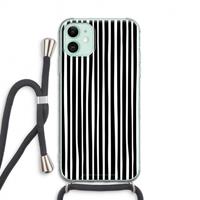 CaseCompany Stripes: iPhone 11 Transparant Hoesje met koord