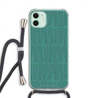 CaseCompany Swirls: iPhone 11 Transparant Hoesje met koord