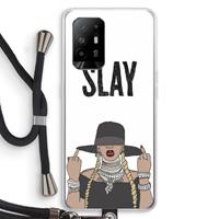 CaseCompany Slay All Day: Oppo A94 5G Transparant Hoesje met koord