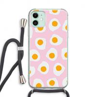 CaseCompany Dancing eggs: iPhone 11 Transparant Hoesje met koord