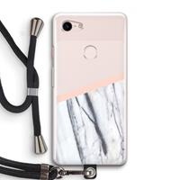 CaseCompany A touch of peach: Pixel 3 Transparant Hoesje met koord