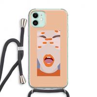 CaseCompany Surprise: iPhone 11 Transparant Hoesje met koord