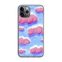 CaseCompany Roze wolken met vogels: iPhone 11 Pro Max Transparant Hoesje