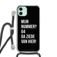 CaseCompany Da ziede van hier - Zwart: iPhone 11 Transparant Hoesje met koord