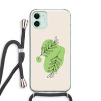 CaseCompany Beleaf in you: iPhone 11 Transparant Hoesje met koord