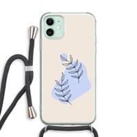 CaseCompany Leaf me if you can: iPhone 11 Transparant Hoesje met koord