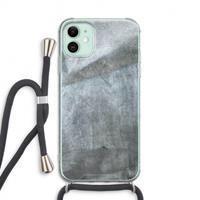 CaseCompany Grey Stone: iPhone 11 Transparant Hoesje met koord