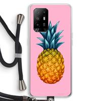 CaseCompany Grote ananas: Oppo A94 5G Transparant Hoesje met koord
