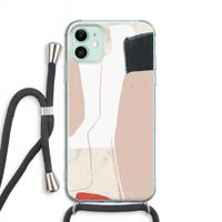 CaseCompany Lava: iPhone 11 Transparant Hoesje met koord