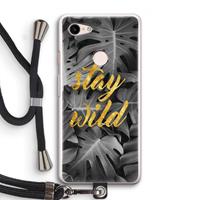 CaseCompany Stay wild: Pixel 3 Transparant Hoesje met koord