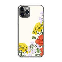 CaseCompany Wilde bloemen: iPhone 11 Pro Max Transparant Hoesje