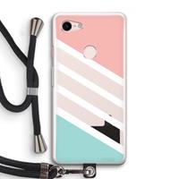 CaseCompany Strepen pastel: Pixel 3 Transparant Hoesje met koord