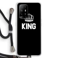 CaseCompany King zwart: Oppo A94 5G Transparant Hoesje met koord