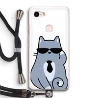 CaseCompany Cool cat: Pixel 3 Transparant Hoesje met koord