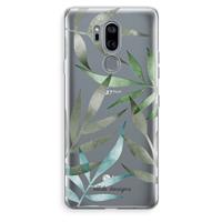 CaseCompany Tropical watercolor leaves: LG G7 Thinq Transparant Hoesje