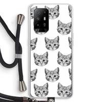 CaseCompany Kitten: Oppo A94 5G Transparant Hoesje met koord