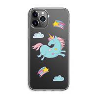 CaseCompany Vliegende eenhoorn: iPhone 11 Pro Max Transparant Hoesje