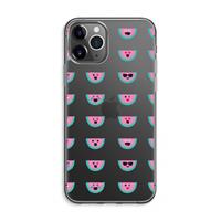 CaseCompany Smiley watermeloenprint: iPhone 11 Pro Max Transparant Hoesje