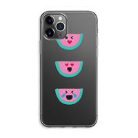 CaseCompany Smiley watermeloen: iPhone 11 Pro Max Transparant Hoesje