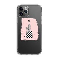 CaseCompany Zwart-wit cactus: iPhone 11 Pro Max Transparant Hoesje