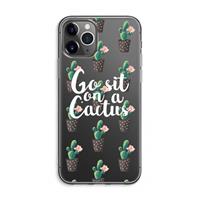 CaseCompany Cactus quote: iPhone 11 Pro Max Transparant Hoesje