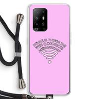 CaseCompany Home Is Where The Wifi Is: Oppo A94 5G Transparant Hoesje met koord