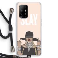 CaseCompany Slay All Day: Oppo A94 5G Transparant Hoesje met koord