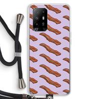 CaseCompany Bacon to my eggs #2: Oppo A94 5G Transparant Hoesje met koord
