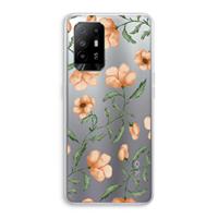CaseCompany Peachy flowers: Oppo A94 5G Transparant Hoesje