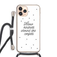 CaseCompany Confetti: iPhone 11 Pro Max Transparant Hoesje met koord