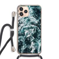 CaseCompany Zee golf: iPhone 11 Pro Max Transparant Hoesje met koord