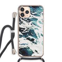 CaseCompany Golven: iPhone 11 Pro Max Transparant Hoesje met koord