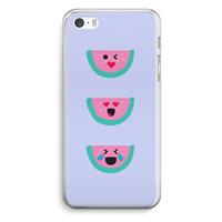 CaseCompany Smiley watermeloen: iPhone 5 / 5S / SE Transparant Hoesje