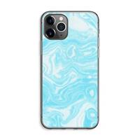 CaseCompany Waterverf blauw: iPhone 11 Pro Max Transparant Hoesje