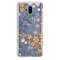 CaseCompany Flowers with blue leaves: LG G7 Thinq Transparant Hoesje