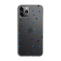 CaseCompany Blauwe stippen: iPhone 11 Pro Max Transparant Hoesje