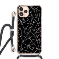 CaseCompany Geometrische lijnen wit: iPhone 11 Pro Max Transparant Hoesje met koord