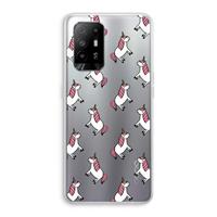 CaseCompany Eenhoorns overal: Oppo A94 5G Transparant Hoesje