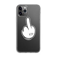 CaseCompany Middle finger white: iPhone 11 Pro Max Transparant Hoesje