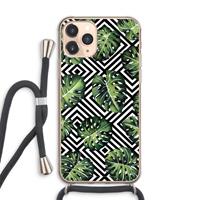 CaseCompany Geometrische jungle: iPhone 11 Pro Max Transparant Hoesje met koord