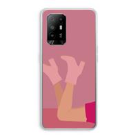 CaseCompany Pink boots: Oppo A94 5G Transparant Hoesje