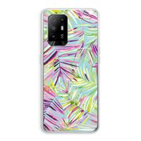 CaseCompany Tropical Palms Blue: Oppo A94 5G Transparant Hoesje
