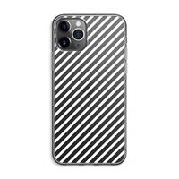 CaseCompany Strepen zwart-wit: iPhone 11 Pro Max Transparant Hoesje