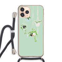 CaseCompany Hang In There: iPhone 11 Pro Max Transparant Hoesje met koord