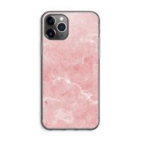 CaseCompany Roze marmer: iPhone 11 Pro Max Transparant Hoesje
