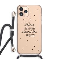 CaseCompany Confetti: iPhone 11 Pro Max Transparant Hoesje met koord