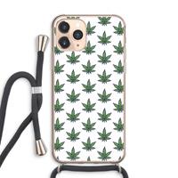 CaseCompany Weed: iPhone 11 Pro Max Transparant Hoesje met koord