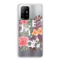 CaseCompany Hello in flowers: Oppo A94 5G Transparant Hoesje